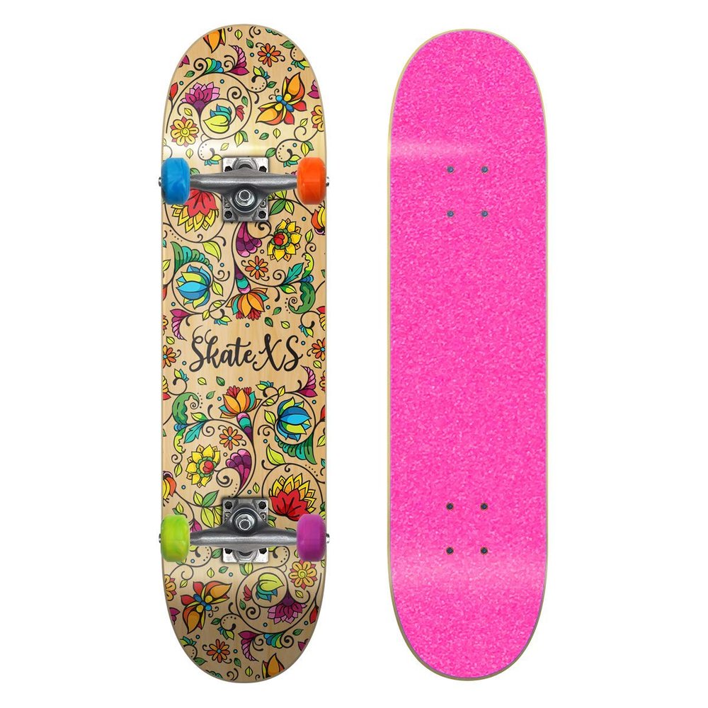 SkateXS Beginner Flowers Street Skateboard