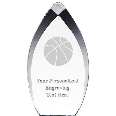 8.25" Tear Drop Basketball Acrylic Award - Presentation Trophy for Basketball Players, Teams, and Coaches, Includes Free Personalization Prime