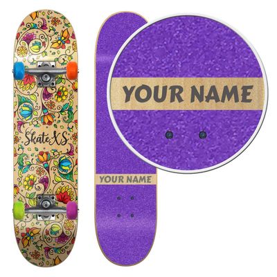 SkateXS Personalized Beginner Flowers Street Skateboard