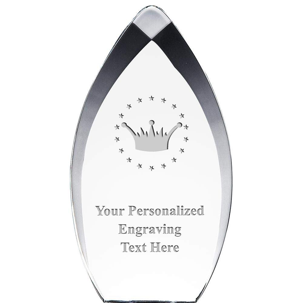 8.25" Tear Drop Crown Acrylic Award - Presentation Trophy for Beauty Pageants and Royalty, Includes Free Personalization Prime