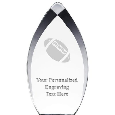 8.25" Tear Drop Football Acrylic Award - Presentation Trophy for Football Players, Teams, and Coaches, Includes Free Personalization Prime