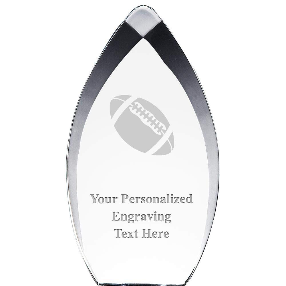 8.25" Tear Drop Football Acrylic Award - Presentation Trophy for Football Players, Teams, and Coaches, Includes Free Personalization Prime