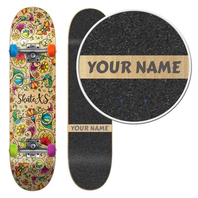 SkateXS Personalized Beginner Flowers Street Skateboard