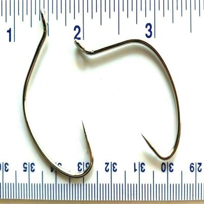 1000 Gerry's Tackle 2X Strong Nickel Wide Gap Hollow Point Kahle Hooks Size 3/0