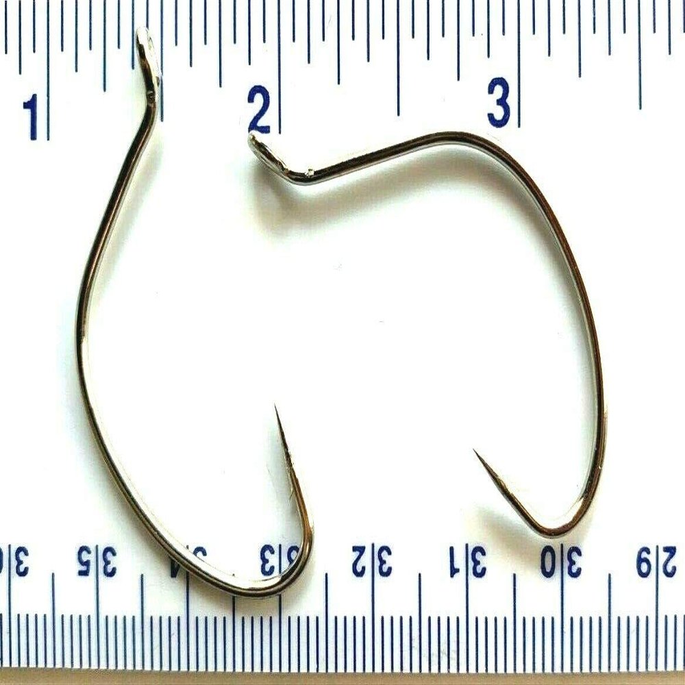 1000 Gerry's Tackle 2X Strong Nickel Wide Gap Hollow Point Kahle Hooks Size 3/0