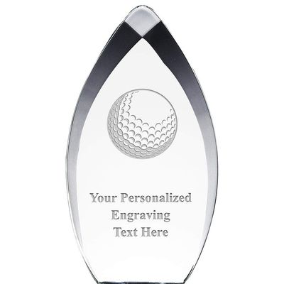 Crown Awards 8.25" Tear Drop Golf Ball Acrylic Award - Presentation Trophy for Golf Players, Includes Free Personalization Prime