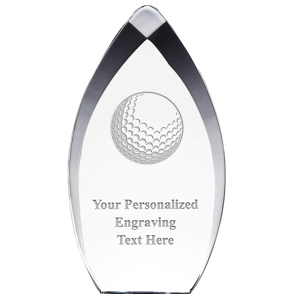 Crown Awards 8.25" Tear Drop Golf Ball Acrylic Award - Presentation Trophy for Golf Players, Includes Free Personalization Prime