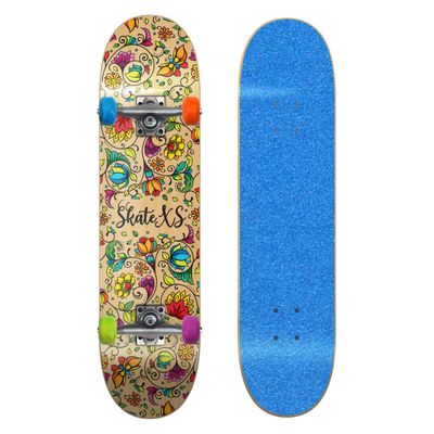 SkateXS Beginner Flowers Street Skateboard