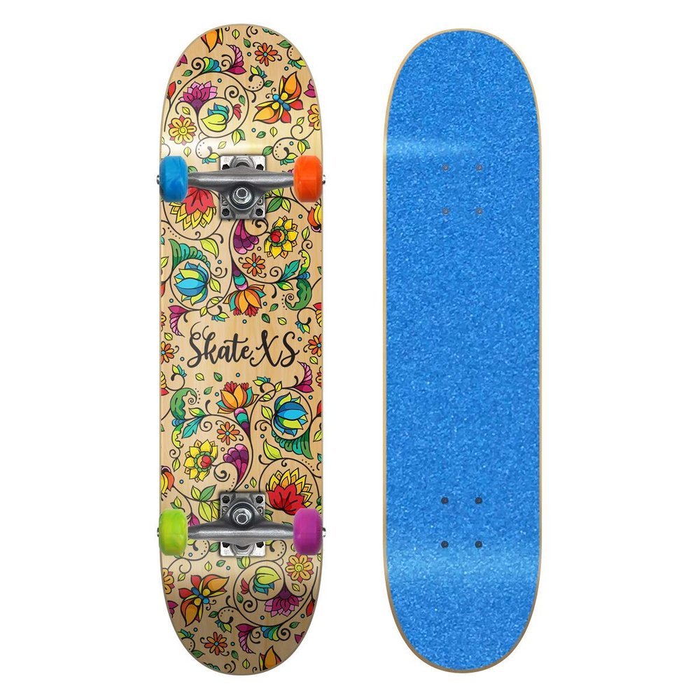 SkateXS Beginner Flowers Street Skateboard