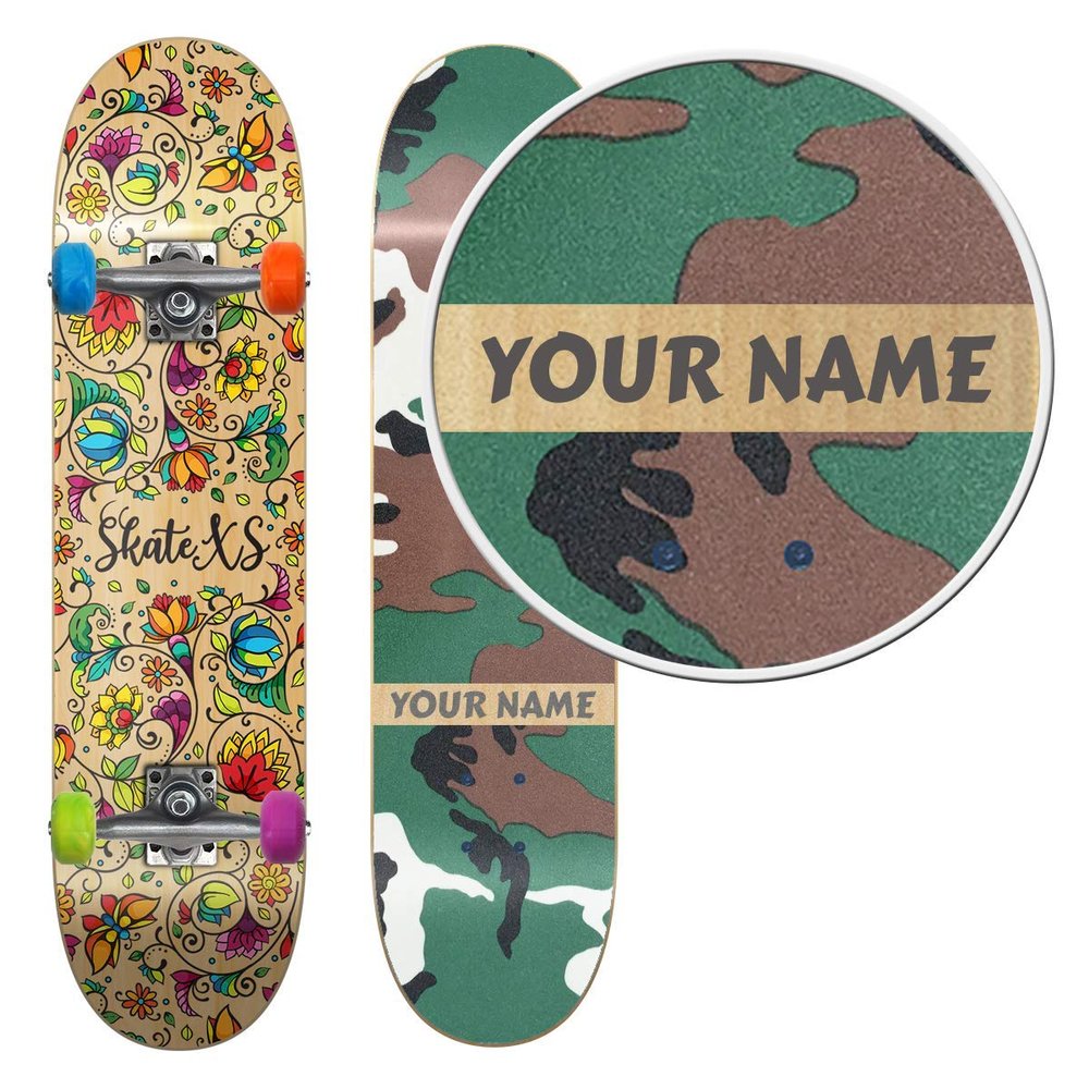 SkateXS Personalized Beginner Flowers Street Skateboard