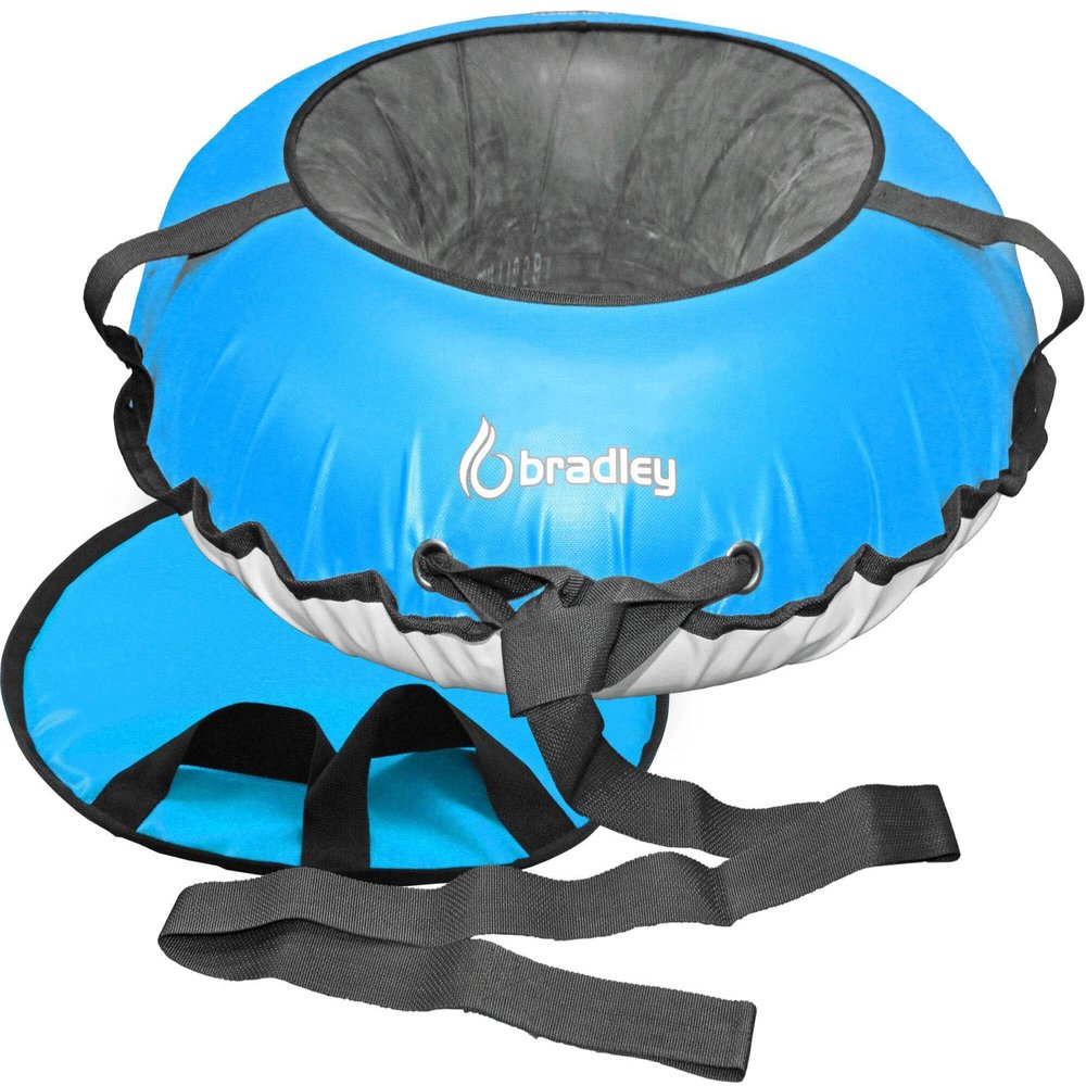 Bradley Heavy-Duty 50" Snow Tube with Reinforced Cover | Rubber Truck Tire Tube Sled for Extreme Sledding, Winter Fun, and Durable Performance in Any Conditions Blue (Deluxe Set)