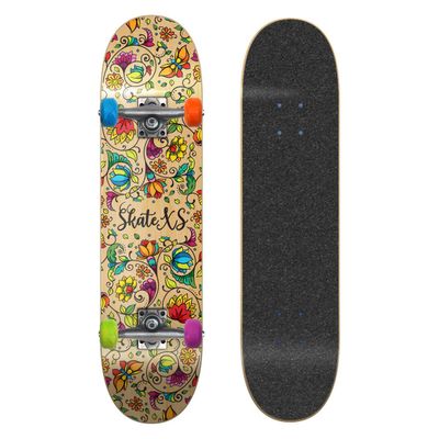 SkateXS Beginner Flowers Street Skateboard