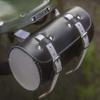 London Craftwork Classic Bicycle Round Tool Bag Genuine Leather Seat Frame Handlebar Black White roll-bl-White view 1