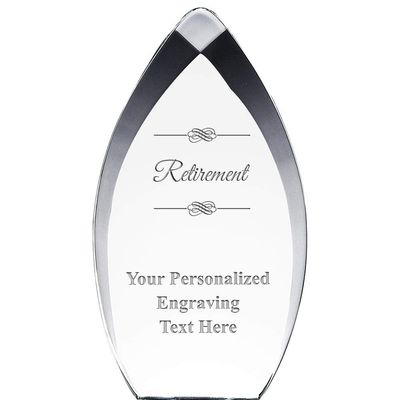 8.25" Tear Drop Retirement Acrylic Award - Presentation Trophy for Recognition, Includes Free Personalization Prime