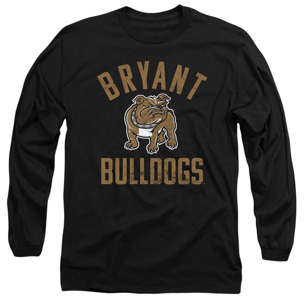 Bryant University Official Bulldogs Logo Unisex Adult Long-Sleeve T Shirt,Black, 3X-Large