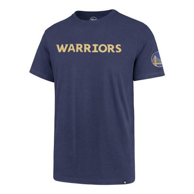 47 NBA Men's Team Color Alternate Wordmark Logo T-Shirt (Golden State Warriors Blue, Medium)