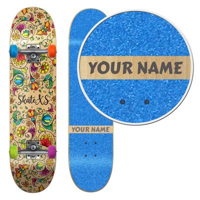 SkateXS Personalized Beginner Flowers Street Skateboard