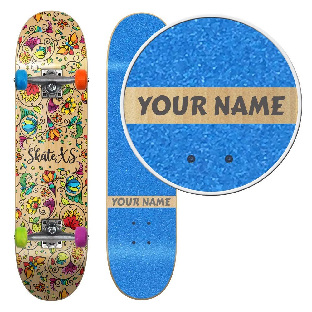 SkateXS Personalized Beginner Flowers Street Skateboard