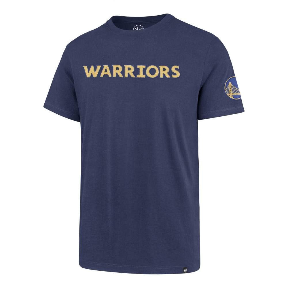 47 NBA Men's Team Color Alternate Wordmark Logo T-Shirt (Golden State Warriors Blue, Small)