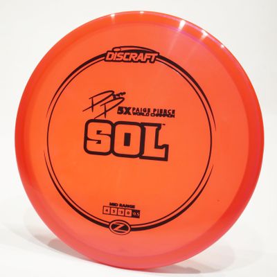 Discraft Paige Pierce (Z-Line) Sol - 5X Disc Golf Midrange Disc, Pick Color/Weight [Stamp & Exact Color May Vary] Red 173-174 Grams