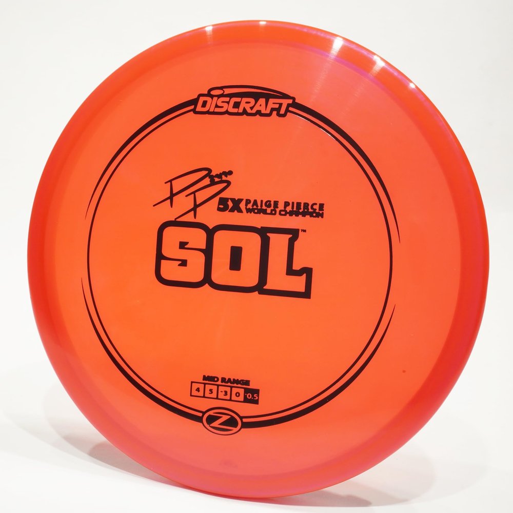 Discraft Paige Pierce (Z-Line) Sol - 5X Disc Golf Midrange Disc, Pick Color/Weight [Stamp & Exact Color May Vary] Red 173-174 Grams