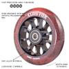 CLAS FOX Pro Scooter Wheels 100mm Transparent Sparkle PU with ABEC-9 Bearings CNC Metal Core (2pcs) (Brown) view 2