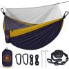 Camping Hammock with Net,Travel Portable Lightweight Hammocks with Tree Straps and Solid D-Shape Carabiners,Parachute Nylon Hammock for Outsides Backpacking Beach Backyard Patio Hiking view 1