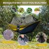 Camping Hammock with Net,Travel Portable Lightweight Hammocks with Tree Straps and Solid D-Shape Carabiners,Parachute Nylon Hammock for Outsides Backpacking Beach Backyard Patio Hiking view 2