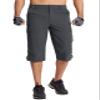 TACVASEN Mens Cargo Shorts Hiking Work Long Shorts Golf Below Knee 3/4 Length Pants Water Resistant Work Capri Pants Stretch Dark Grey view 2