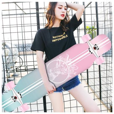 KHUY Skateboard 42 Inches Long Boards Skateboard for Girls Boys, Premium Longboard Skateboard for Cruising Freestyle Downhill Dancing Skate Board Cruiser for Teens Adults Beginners (Color : Style I)