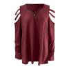 XUETON Women's V Neck Tee Shirt Printed Floral Long Sleeve Shirt Blouse T-Shirts Pullover Henley Shirts Wine view 3