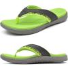KuaiLu Mens Leather Sport Flip Flops Comfort Orthotic Thong Sandals with Plantar Fasciitis Arch Support for Outdoor Summer view 1