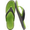 KuaiLu Mens Leather Sport Flip Flops Comfort Orthotic Thong Sandals with Plantar Fasciitis Arch Support for Outdoor Summer view 3
