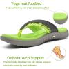 KuaiLu Mens Leather Sport Flip Flops Comfort Orthotic Thong Sandals with Plantar Fasciitis Arch Support for Outdoor Summer view 4