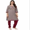 Miraan Women's Cotton Printed Readymade Salwar Suit Small Multicolour view 3