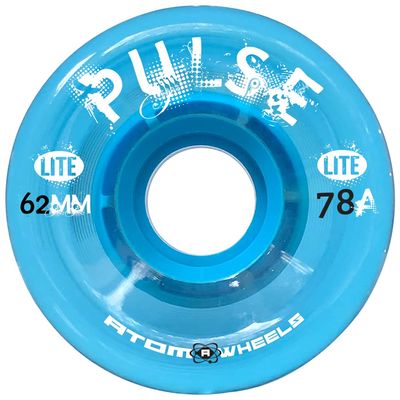 Atom Pulse Lite Outdoor Quad Roller Skate Wheels, 62mm, Blue, 78A