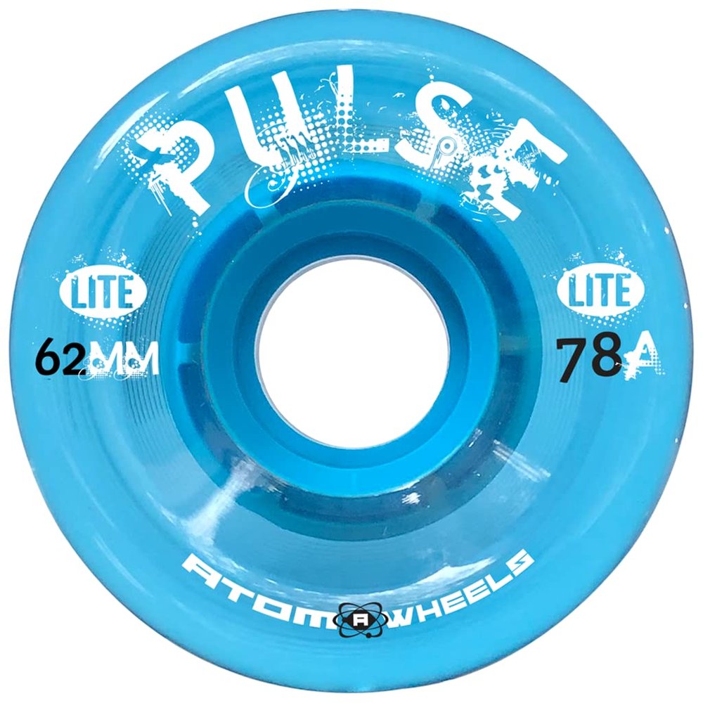 Atom Pulse Lite Outdoor Quad Roller Skate Wheels, 62mm, Blue, 78A