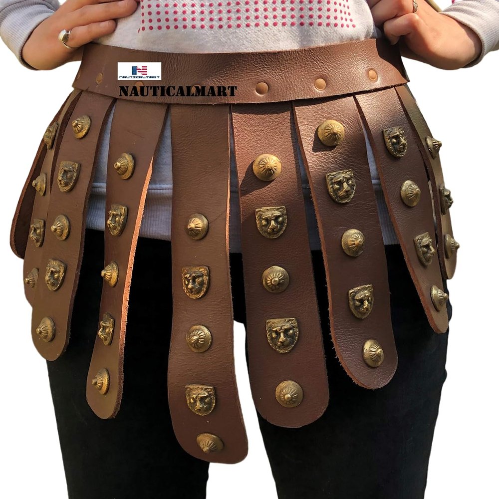 Nautical-Mart Medieval LARP Brown Leather Tassets Belt - Armor Costume