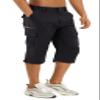 TACVASEN Cargo Shorts for Men with Multi Pockets Quick Dry 3/4 Length Hiking Shorts Below Knee Lightweight Capri Pants Black view 1