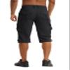 TACVASEN Cargo Shorts for Men with Multi Pockets Quick Dry 3/4 Length Hiking Shorts Below Knee Lightweight Capri Pants Black view 3