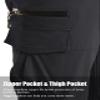 TACVASEN Cargo Shorts for Men with Multi Pockets Quick Dry 3/4 Length Hiking Shorts Below Knee Lightweight Capri Pants Black view 4