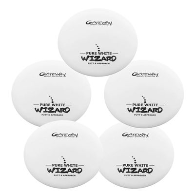 Gateway Wizard Disc Golf Putter Approach Disc - 5 Pack (Pure White)
