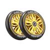 CLAS FOX Pro Scooter Wheels 120x24mm Set of 2 Pro Scooter Wheels with ABEC-9 Bearings (Black-Gold) view 2