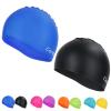 Swim Cap, 2 Pack Durable Silicone Swimming Caps for Kids Girls Boys Youths (Age 2-12), Soft 3D Ergonomic Waterproof Kids Swim Caps, Comfortable Fit for Long Hair and Short Hair view 1