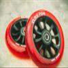 CLAS FOX Pro Scooter Wheels 110mm Transparent Sparkle PU with ABEC-9 Bearings CNC Metal Core (2pcs) (Red) view 3