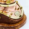 Piru Polished Brass Copper Diving Helmet Wood Base Authentic Diver Nautical Decor view 3