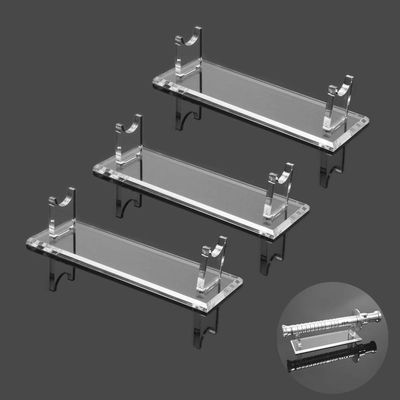 LEILIN Two-Layer Wall Mounted Samurai Sword Stand Display Hook, Acrylic Support for All Swords (Transparent 3 Pieces)