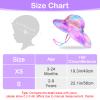 Kids Sun Hat UV Protection Summer Beach Play Hats Wide Brim Neck Flap for Girls Boys 2-9 Years, Purple Aqua Tie Dye view 2