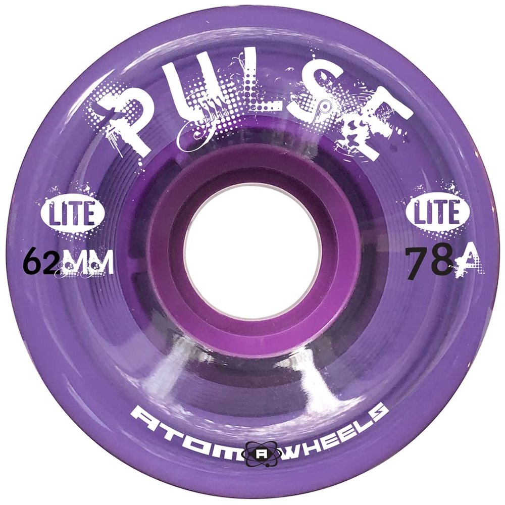 Atom Pulse Lite Outdoor Quad Roller Skate Wheels, 62mm, Purple, 78A