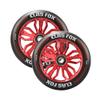 CLAS FOX Pro Scooter Wheels 120x24mm Set of 2 Pro Scooter Wheels with ABEC-9 Bearings (Black-Red) view 1